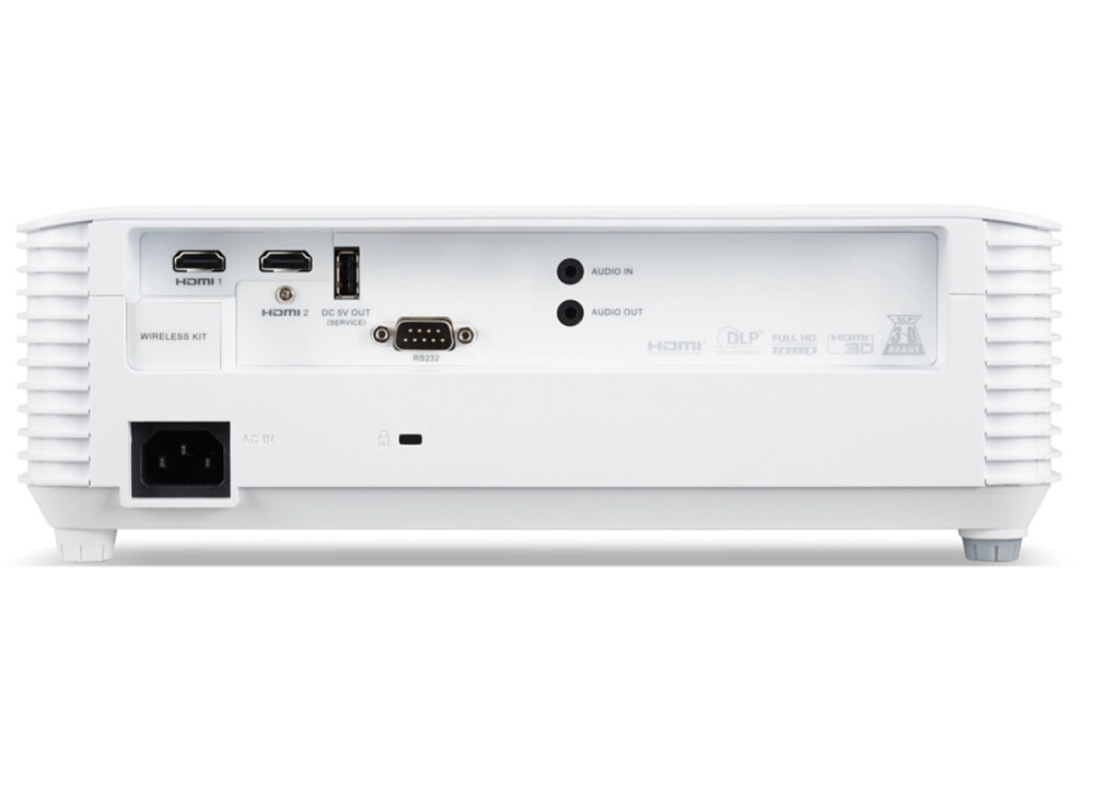 Мултимедиен проектор - Acer Projector X1528Ki, DLP, FHD (1920x1080), 5200 ANSI Lumens, 17 000:1, 1.1x, 3D ready, HDMI 1.4x2, USB 2.0 (Type A), DC Out (5V/1.5A, USB-A), RS232, RGB, Speaker 3W, Wireless dongle included, 2.9Kg, 2Y, White