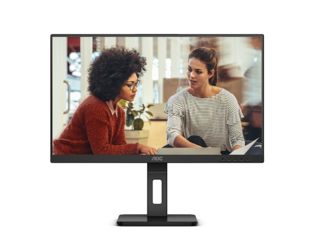 Монитор - AOC 24E3QAF, 23.8" IPS WLED, 1920x1080@75Hz, 4ms GtG, 300cd m/2, 1000:1, 20M:1 DCR, Adaptive Sync, FlickerFree, Low Blue Light, 2Wx2, Tilt, Height Adjust, Pivot, Swivel, D-SUB, HDMI, DP