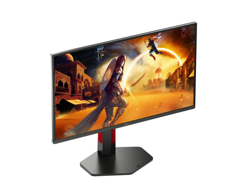 Монитор - AOC Q25G4SR, 24.5" IPS WLED, 2560x1440@300Hz, 1ms GtG, 0.3ms MPRT, 400cd m/2, 1000:1, 80M:1, Adaptive Sync, FlickerFree, Low Blue Light, 2Wx2, Tilt, Height Adjust, Pivot, Swivel, 2xHDMI, DP