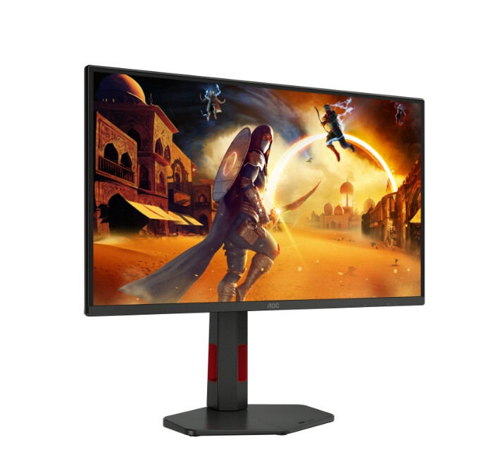 Монитор - AOC Q25G4SR, 24.5" IPS WLED, 2560x1440@300Hz, 1ms GtG, 0.3ms MPRT, 400cd m/2, 1000:1, 80M:1, Adaptive Sync, FlickerFree, Low Blue Light, 2Wx2, Tilt, Height Adjust, Pivot, Swivel, 2xHDMI, DP