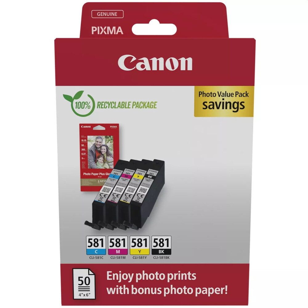 Консуматив - Canon CLI-581 C/M/Y/BK  Photo Value Pack