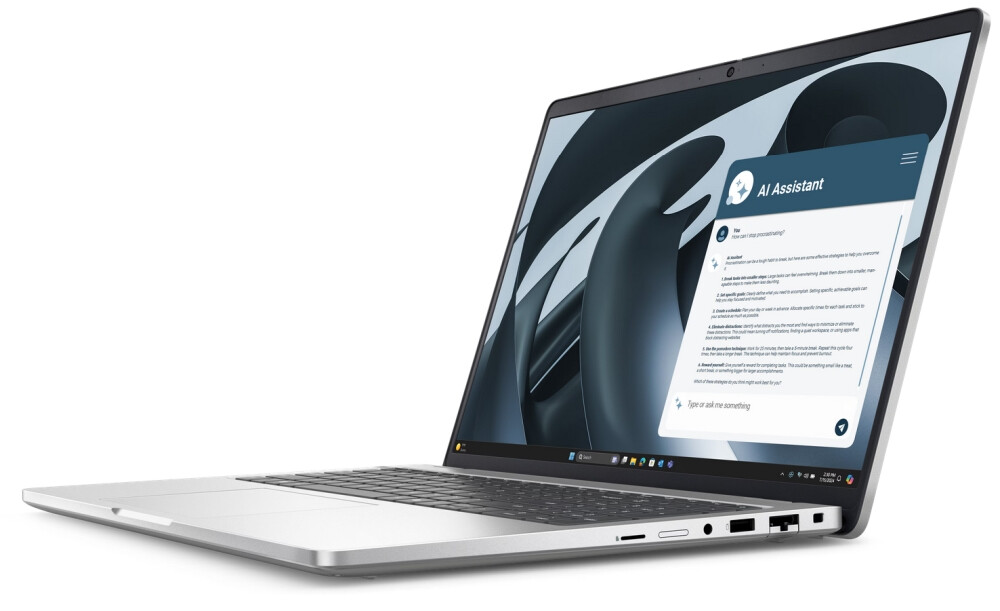 Лаптоп - Dell Pro 16 Plus PB16255, AMD Ryzen 5 220, 16GB, 512GB SSD Gen4, 16.0" FHD+, AMD Radeon 740M, FgrPr & SmtCd, FHD, IR Cam, Mic, WLAN + BT, Backlit Kb, 3 Cell, W11Pro