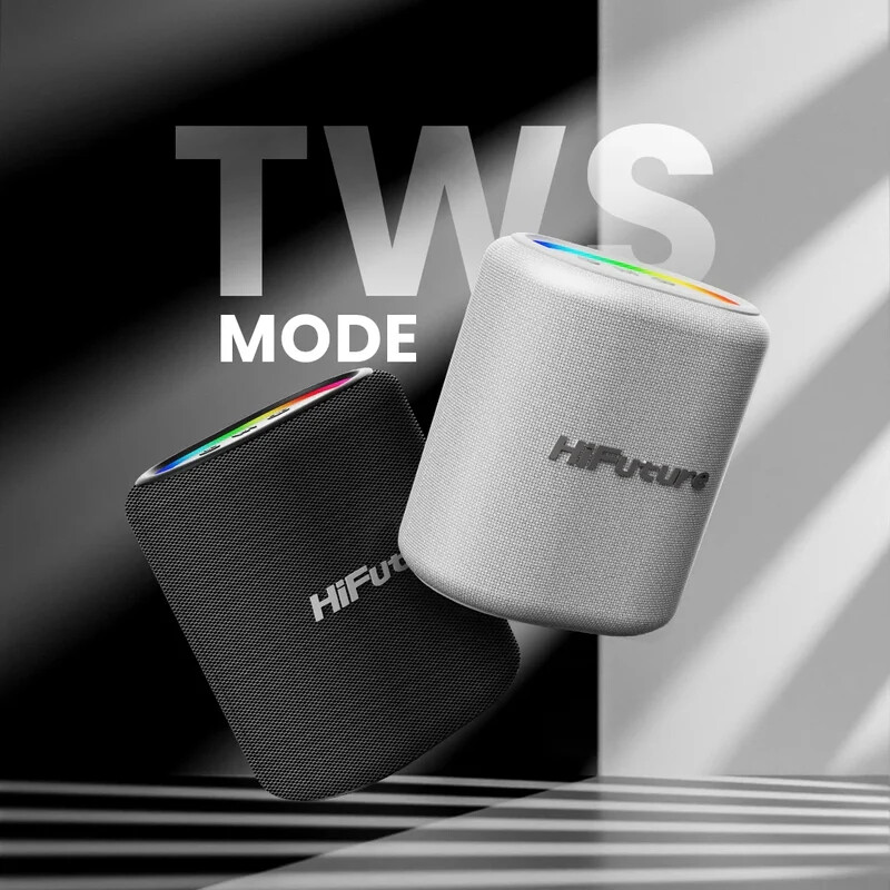 Тонколони - HiFuture Vocalist100 Silver, 20W Output, Karaoke Enable, Two Wireless Microphone, 4000mAh Battery (Support Power Bank), RGB Lighting, Pair to Play (TWS Mode), Bluetooth 5.3