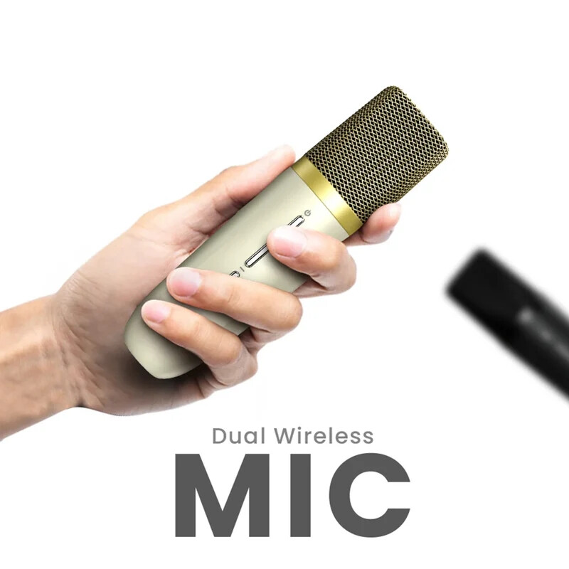 Тонколони - HiFuture Vocalist100 Silver, 20W Output, Karaoke Enable, Two Wireless Microphone, 4000mAh Battery (Support Power Bank), RGB Lighting, Pair to Play (TWS Mode), Bluetooth 5.3