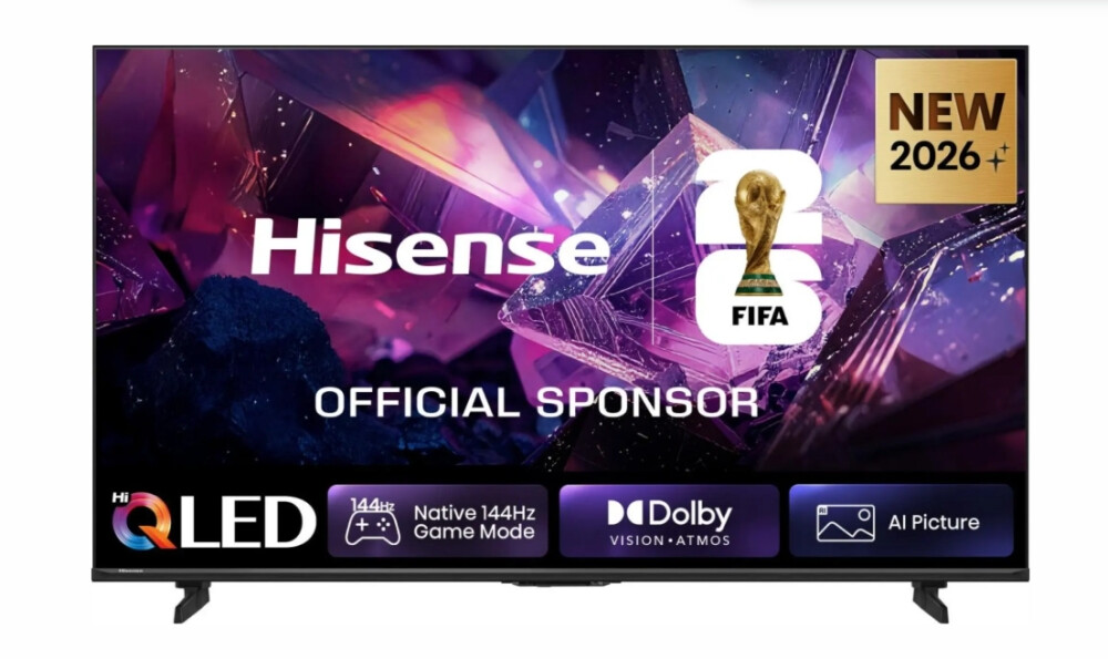 Телевизор - Hisense 55" E7S Pro, 4K Ultra HD 3840x2160, QLED, Quantum Dot, 144Hz, HDR 10+ adaptive, HLG, Dolby Vision, DTS Virtual X, Smart TV, WiFi 5GHz, WiFi Direct, BT, Anyview Cast, 3xHDMI, 2xUSB, LAN, CI+, DVB-T2/C/S2, Black