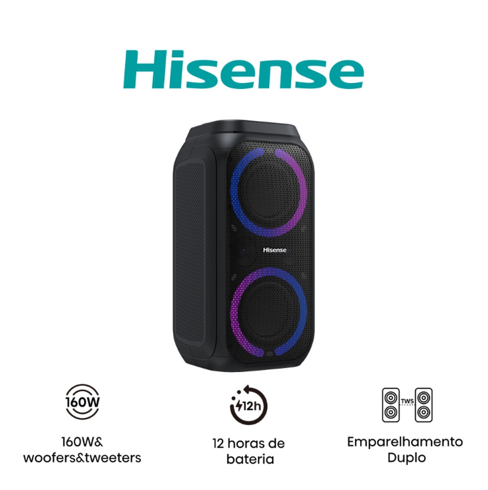 Аудио система - Hisense Party speaker 2.0 Ch., 160W, BT, 12h play, Black