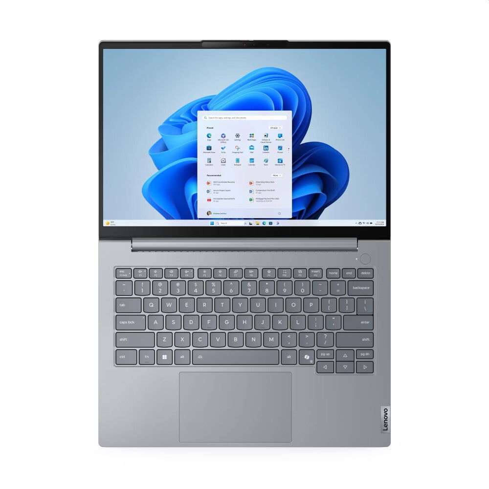 Лаптоп - Lenovo ThinkBook 14 G8 Intel Core Ultra 7 255H (up to 5.1GHz, 24MB), 16GB DDR5-5600, 512GB SSD, 14" WUXGA (1920x1200) IPS AG, Integrated Graphics, 1080p&IR Cam, Backlit KB, 3 cell, WLAN, BT, FPR, DOS, 3Y CCI