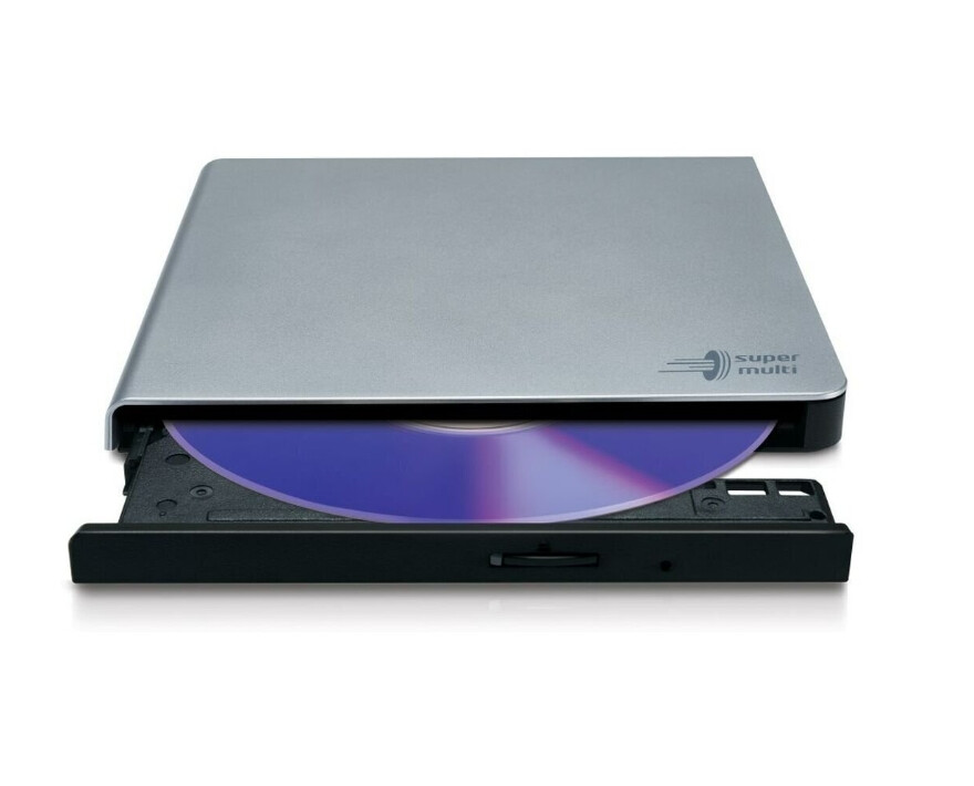 Оптично устройство - Hitachi-LG GP57ES40 Ultra Slim External DVD-RW, Super Multi, Double Layer, TV connectivity, Silver