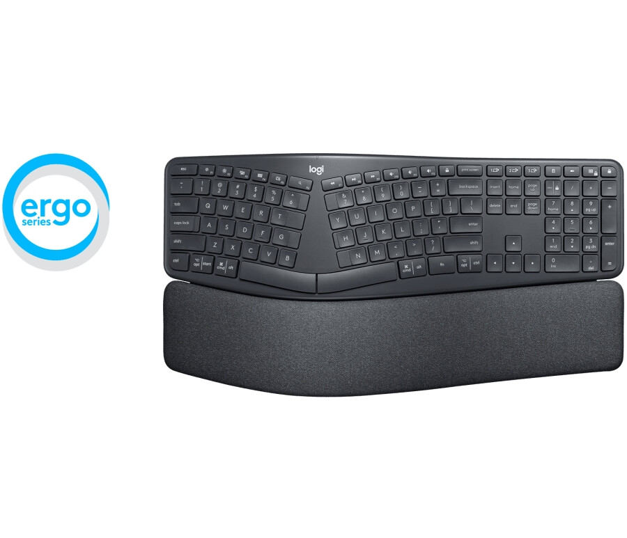 Клавиатура - Logitech Wireless Keyboard ERGO K860, US INTL, Central, Graphite