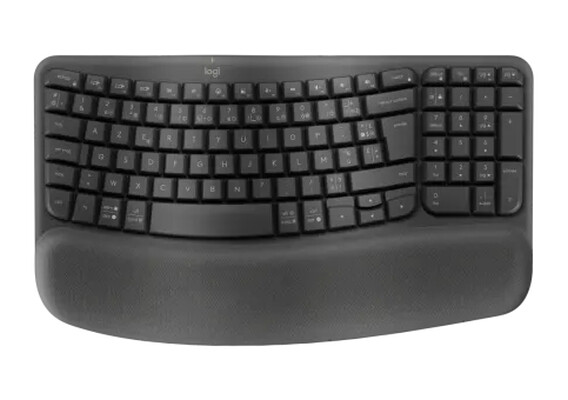 Клавиатура - Logitech Wave Keys wireless ergonomic keyboard - GRAPHITE - US INT`L - 2.4GHZ/BT - N/A - INTNL-973 - UNIVERSAL