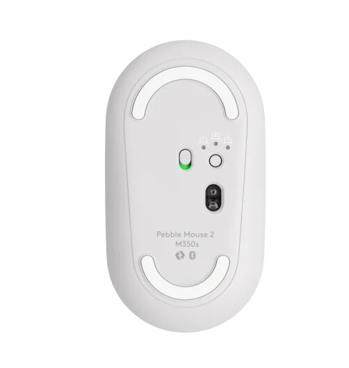 Мишка - Logitech Pebble Mouse 2 M350s - TONAL WHITE - BT - N/A - EMEA-808 - DONGLELESS