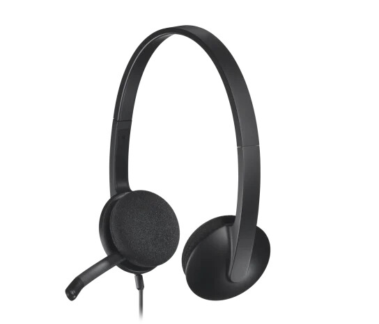 Слушалки - Logitech H340 USB Computer Headset, Black