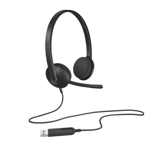 Слушалки - Logitech H340 USB Computer Headset, Black