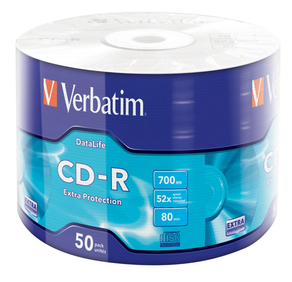 Медия - Verbatim CD-R 700MB 52X EXTRA PROTECTION WRAP (50 PACK)