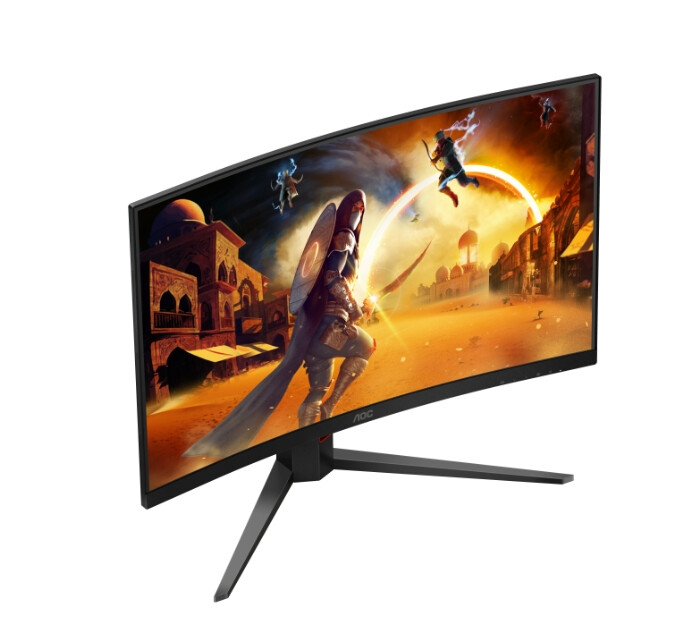 Монитор - AOC C32G4Z, 31.5" Curved 1500R, VA, WLED, 1920x1080@260Hz (OC, Native 240Hz), 4ms GtG, 0.3ms MPRT, 300cd m/2, 3500:1, Adaptive Sync, FlickerFree, Anti Blue Light, 5Wx2, Tilt, Height Adjust, Swivel, 2xHDMI, DP