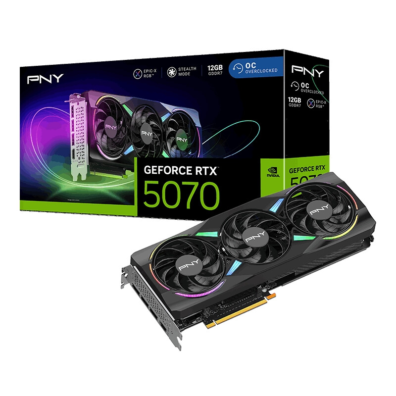 Видео карта - PNY GeForce RTX 5070 12GB GDDR7 OC EPIC-X RGB Triple Fan