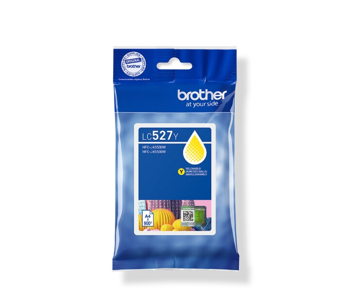 Консуматив - Brother LC527Y Yellow Ink Cartridge for MFCJ5010DW/MFCJ5110DW - 900 page yield
