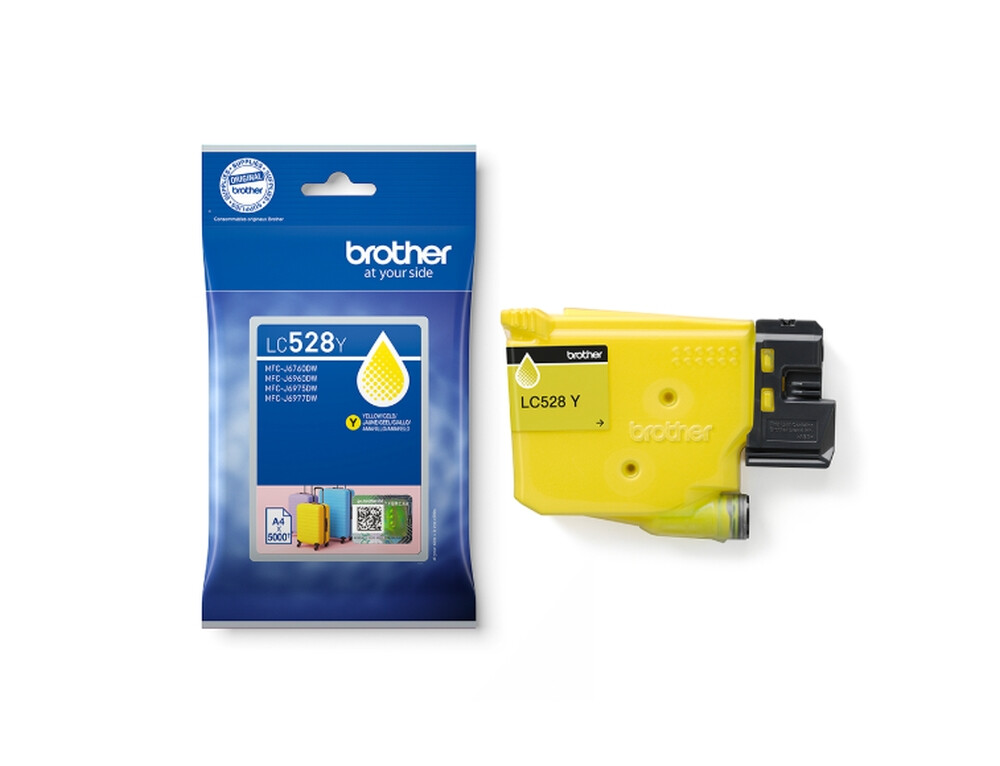 Консуматив - Brother LC528Y Yellow Ink Cartridge for MFCJ5010DW/MFCJ5110DW - 5000 page yield