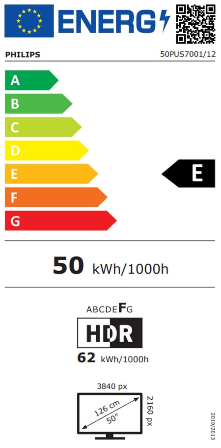 Телевизор - Philips 50PUS7001/12, 50" 4K UHD LED, 3840 x 2160p, 60Hz, DVB-T/T2/T2-HD/C/S/S2, Natural Motion, Perfect Pixel UHD, HDR 10+, Dolby Atmos, Titan OS, 3*HDMI, 2*USB, VRR, AirPlay 2, WiFi 5, BT 5.4, 20 W RMS