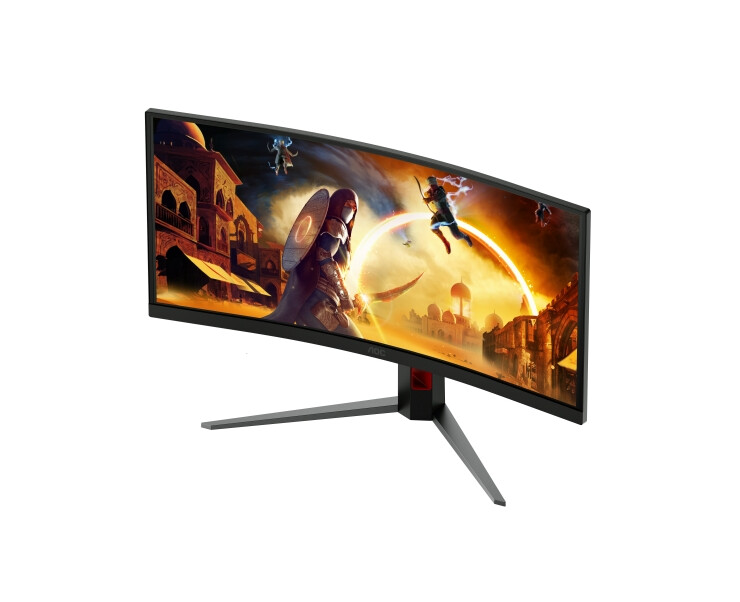 Монитор - AOC CU34G4ZCA, 34" Curved 1500R, Fast VA, WLED, 3440x1440@250Hz, 1ms GtG, 0.3ms MPRT, 450cd m/2, 3000:1, Adaptive Sync, FlickerFree, Low Blue Light, Tilt, Height Adjust, Swivel, 2xHDMI, DP, USB hub