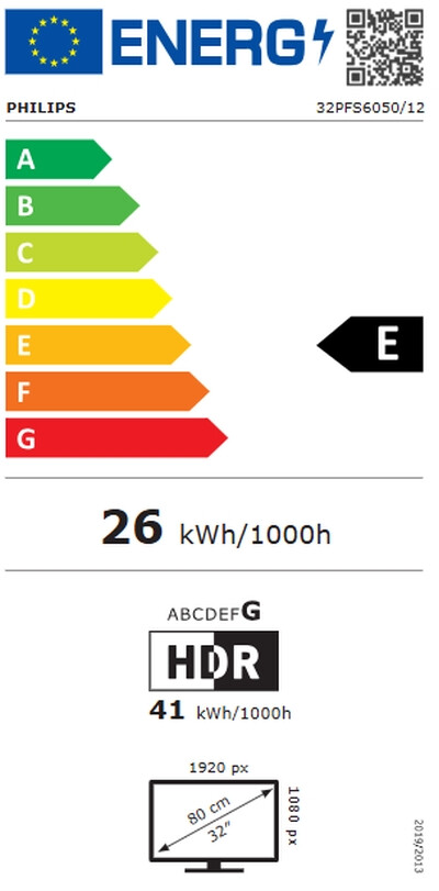 Телевизор - Philips 32PFS6050/12, 32" 2K FHD DLED 1920x1080, DVB-T/T2/T2-HD/C/S/S2, HDR 10, HLG, Dolby Audio, Smart, Titian, Pixel Plus HD, 8GB, HDMI*3, USB*2, 802.11n, 12W RMS, Black