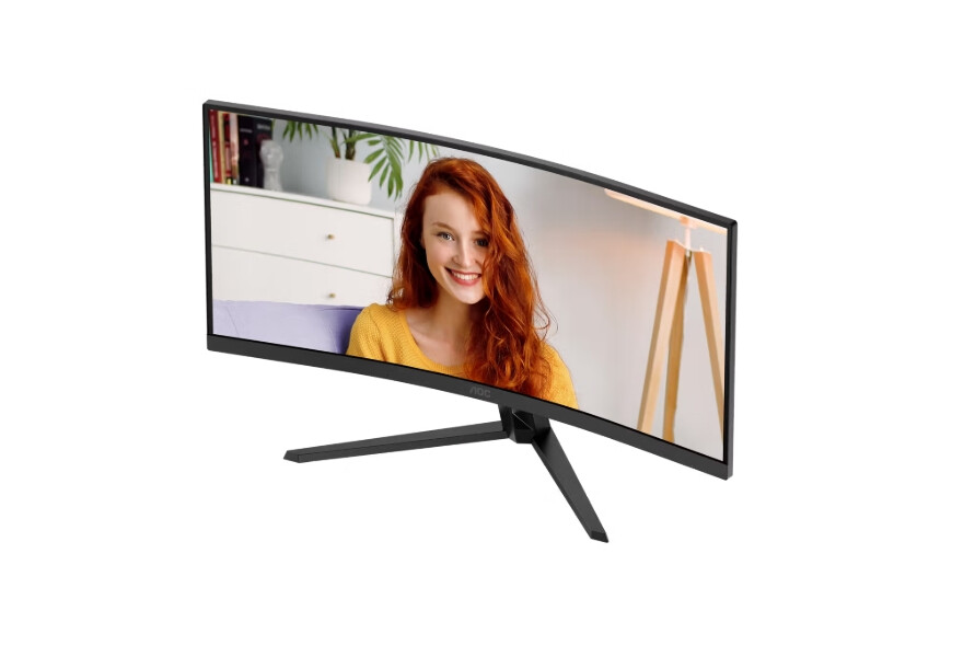 Монитор - AOC CU34B3E, 34" Curved 1500R, VA, WLED, 3440x1440@120Hz, 4ms GtG, 1ms MPRT, 300cd m/2, 3500:1, 50M:1 DCR, Adaptive Sync, FlickerFree, Low Blue Mode, Tilt, HDMI, DP