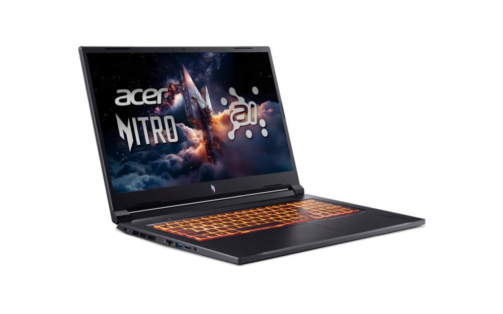 Лаптоп - Acer Nitro V17, NG-ANV17-41-R14D, AMD Ryzen R7 260 ( up to 5.1GHz, 16MB), 17.3" FHD(1920x1080)IPS 144Hz, 1*16GB DDR5 (1 slot free), 1024GB PCIe NVMe SSD, NVIDIA GeForce RTX 4050 6GB GDDR6, Wi-Fi AX, BT, Win 11 Home, Black