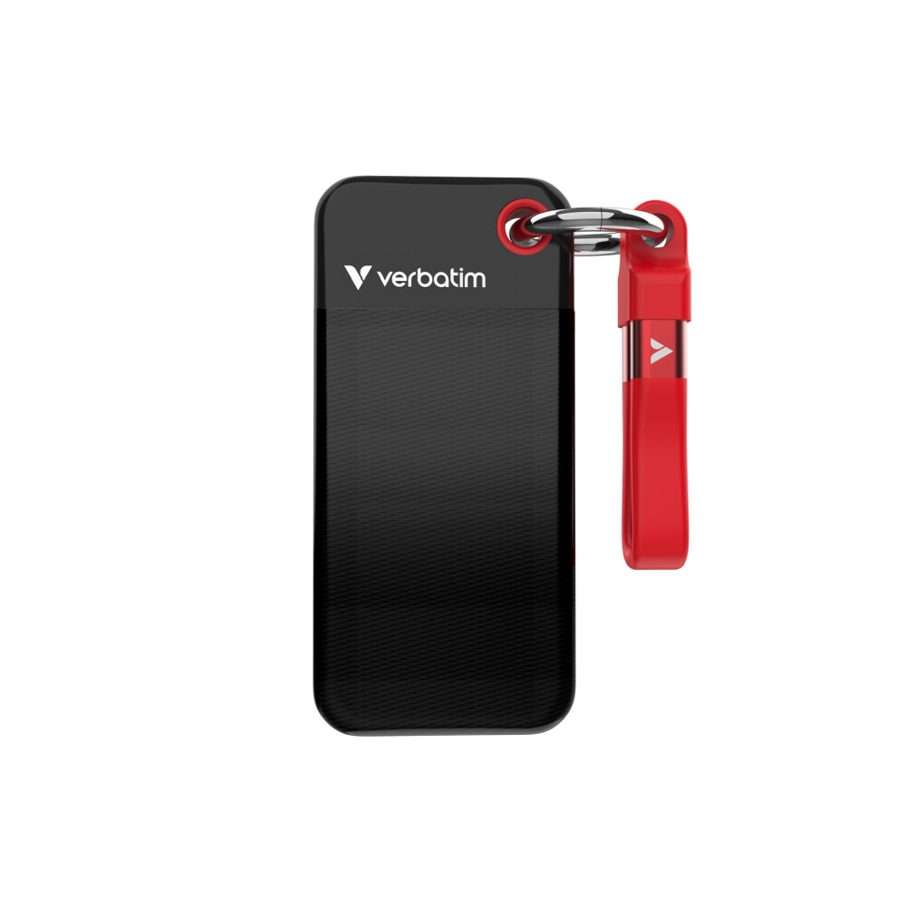 Твърд диск - Verbatim Pocket SSD USB 3.2 Gen 2 512GB Black/Red