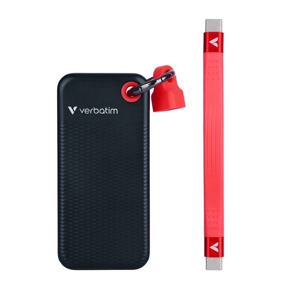Твърд диск - Verbatim Pocket SSD USB 3.2 Gen 2 512GB Black/Red