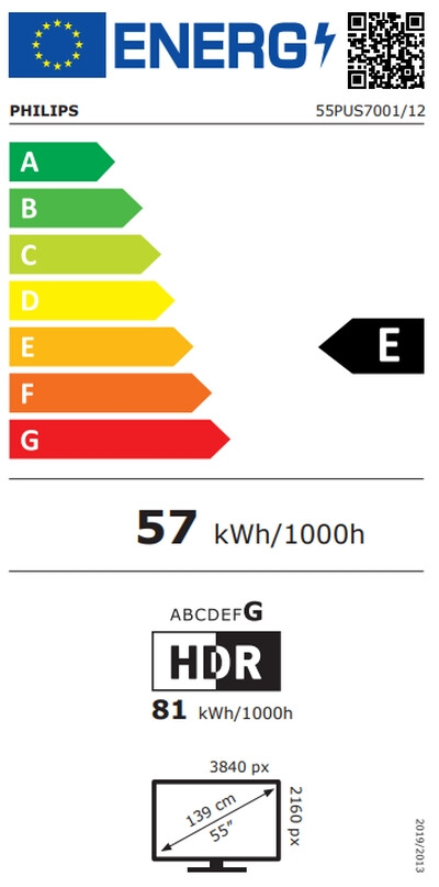 Телевизор - Philips 55PUS7001/12, 55" 4K UHD LED, 3840 x 2160p, 60Hz, DVB-T/T2/T2-HD/C/S/S2, Natural Motion, Perfect Pixel UHD, HDR 10+, Dolby Atmos, Titan OS, 3*HDMI, 2*USB, VRR, AirPlay , WiFi 5, BT 5.0, 20 W RMS