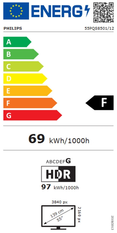 Телевизор - Philips 55PQS8501/12, 55'' 4K UHD QLED (3840x2160), DVB-T/T2/T2-HD/C/S/S2, 60Hz, 3 sided Ambilight, Pixel Precise UHD, HDR10, HLG, Titan OS , 3*HDMI, 2*USB, WiFi 802.11ac, EasyLink 3.0, 12W RMS, Black