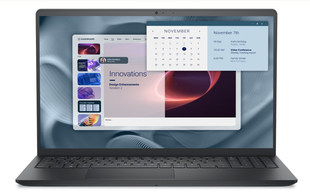 Лаптоп - Dell Pro 15 Essential PV15250, Intel Core i5-1334U (10 cores, up to 4.60 GHz), 15.6" FHD (1920x1080) 120Hz WVA AG, 16GB, 512GB, Intel UHD Graphics, HD RGB cam, Wi-Fi 6, FPR, BG kbd, Ubuntu, Carbon, 3Y PS+Canon PIXMA MG2551S All-In-One, Grey