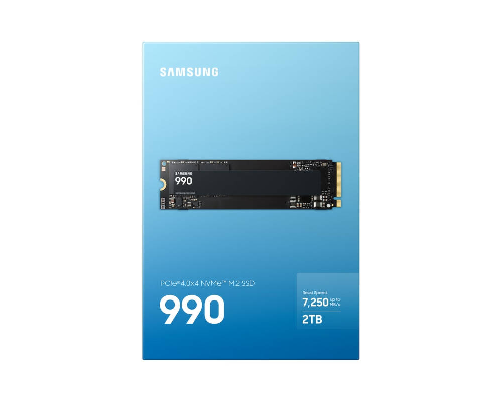 Твърд диск - Samsung SSD 990 2TB PCIe 4.0 NVMe M.2 V-NAND Read 7250 MB/s Write 6450 MB/s