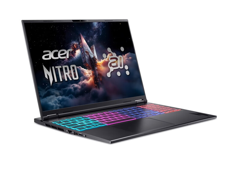 Лаптоп - Acer Nitro 16S AI, AN16S-61-R28Q , AMD Ryzen AI 9 365 (up to 5.0Ghz, 24MB), 16" WQXGA (2560x1600)IPS 180Hz, 16GB, 1024GB, GeForce RTX 5070 8GB GDDR7, WiFi 6E, BT 5.3, No Os, Black + Acer Nitro KG240YP0bi, 23.8''