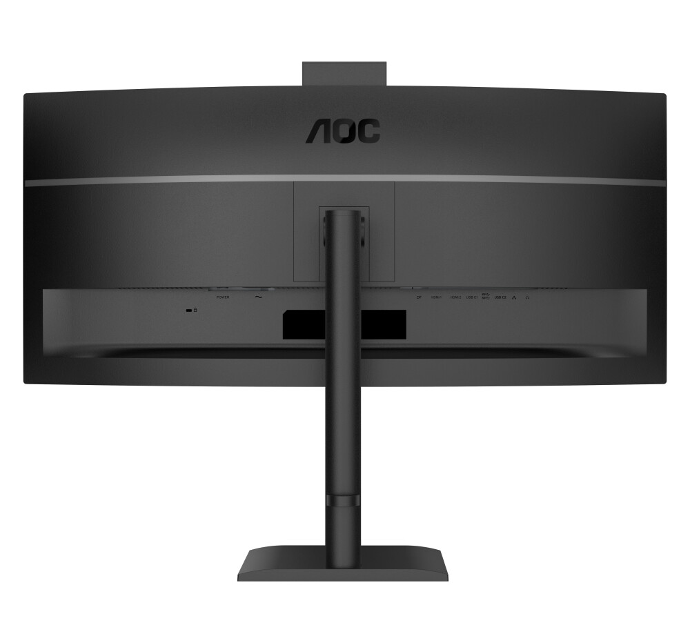 Монитор - AOC CU34E4CW, 34" Curved 1500R, VA, WLED, 3440x1440@120Hz, 4ms GtG, 1ms MPRT, 350cd m/2, 3500:1, 50M:1 DCR, Adaptive Sync, FlickerFree, Anti-Blue Light, 5Wx2, Webcam 5MP, Tilt, Height Adjust, Swivel, 2xHDMI, DP, USB hub, KVM, RJ45