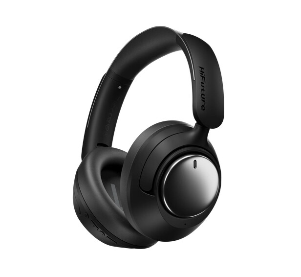 Слушалки - HiFuture TOUR MkII Black, Hybrid Active Noise Canceling, 40Hours Playtime, Memory Protein Foam Cover, Metallic Headband, Wireless 5.4, AUX Cable