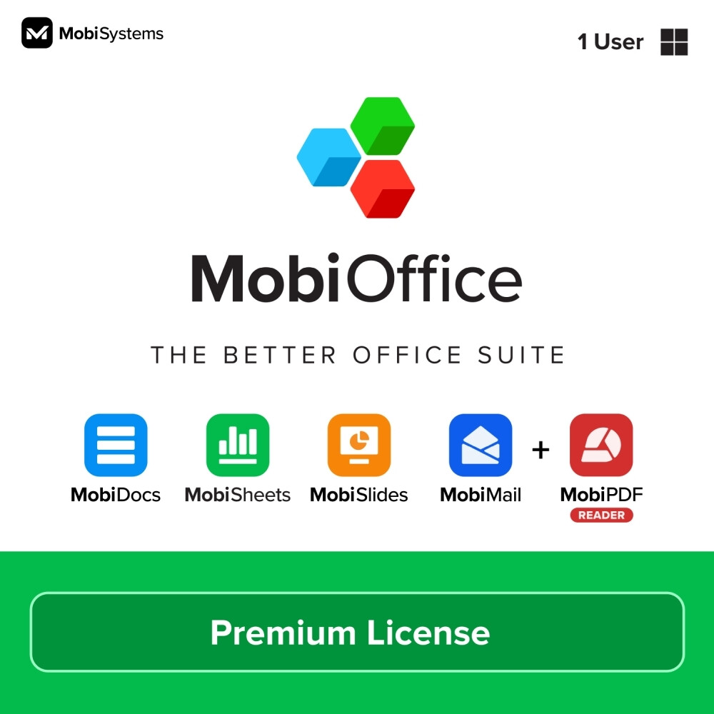 Лиценз за ползване на програмен продукт - MobiOffice Premium + MobiDrive 50 GB, 1 user, 1 year, box