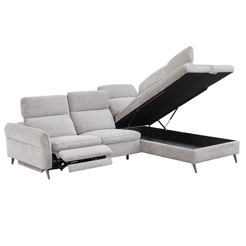 Ъглов разтегателен диван PORTICI LUX - сив