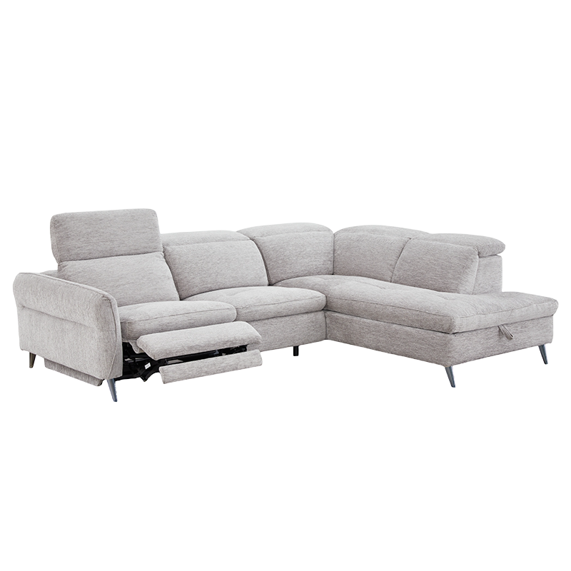 Ъглов разтегателен диван PORTICI LUX - сив