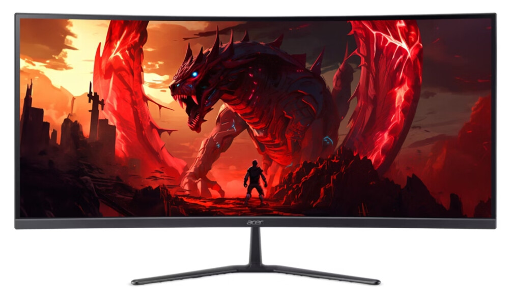 Монитор - Acer Nitro ED340CURW0bmiipx, 34'' VA, WQHD (3440x1440), Curved 1500R, ZeroFrame, FreeSync Premium, 240Hz, 1ms, 100M:1, 250 nits, HDR10, 99% sRGB, 2x HDMI 2.1, 1x DP 1.4, Audio Out, 2x2W Speakers, Tilt, VESA, Black