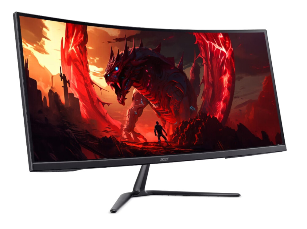 Монитор - Acer Nitro ED340CURW0bmiipx, 34'' VA, WQHD (3440x1440), Curved 1500R, ZeroFrame, FreeSync Premium, 240Hz, 1ms, 100M:1, 250 nits, HDR10, 99% sRGB, 2x HDMI 2.1, 1x DP 1.4, Audio Out, 2x2W Speakers, Tilt, VESA, Black