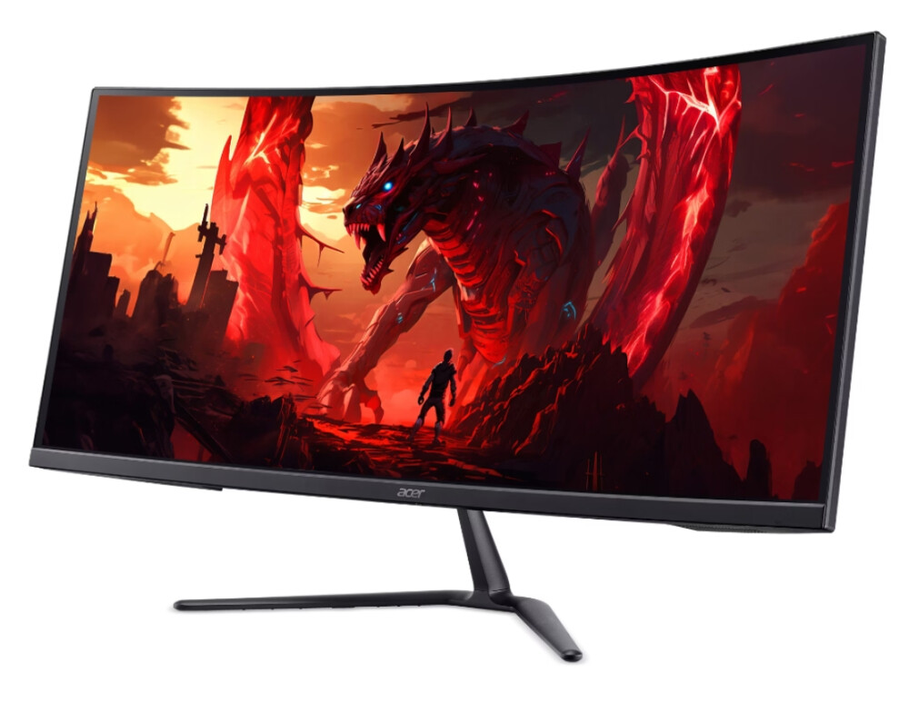 Монитор - Acer Nitro ED340CURW0bmiipx, 34'' VA, WQHD (3440x1440), Curved 1500R, ZeroFrame, FreeSync Premium, 240Hz, 1ms, 100M:1, 250 nits, HDR10, 99% sRGB, 2x HDMI 2.1, 1x DP 1.4, Audio Out, 2x2W Speakers, Tilt, VESA, Black