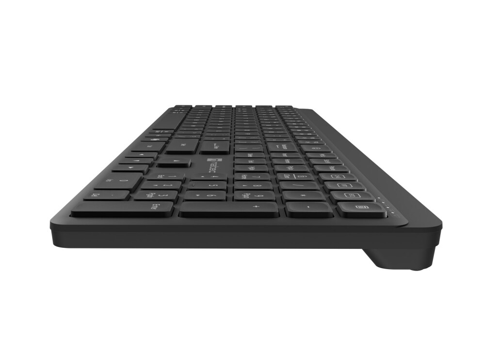 Клавиатура - Natec Wireless Keyboard Tang US, BT+2.4GHz, Silent, Slim, Black