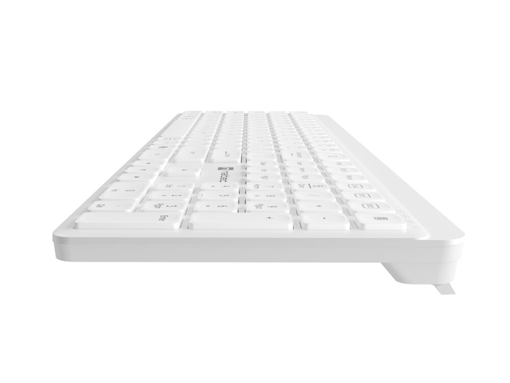 Клавиатура - Natec Wireless Keyboard Tang US, BT+2.4GHz, Silent, Slim, White