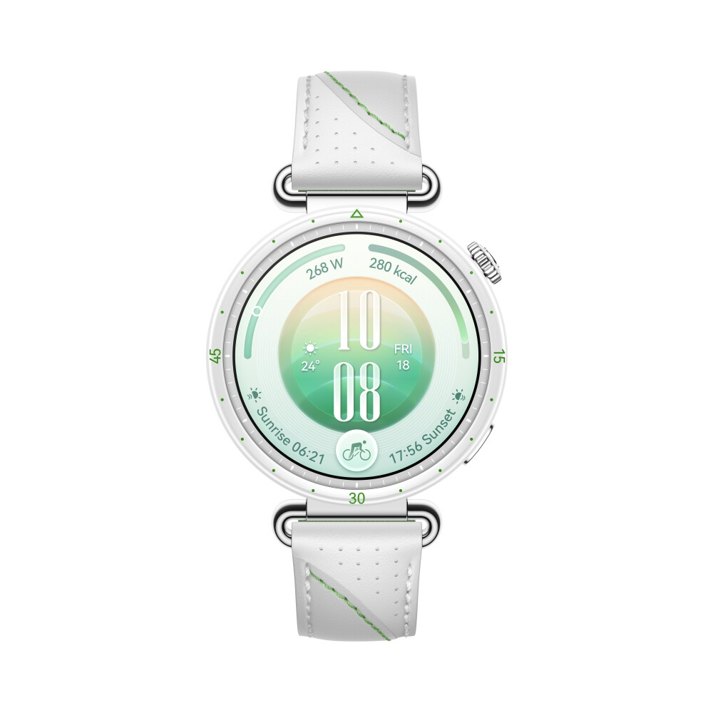 Часовник - Huawei Watch GT 7  Konsu-B39LG White and Green Composite Leather