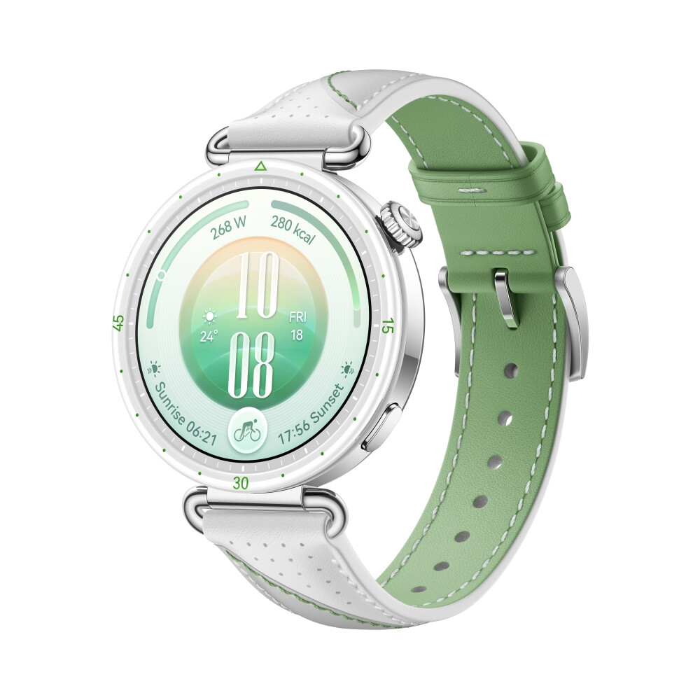 Часовник - Huawei Watch GT 7  Konsu-B39LG White and Green Composite Leather