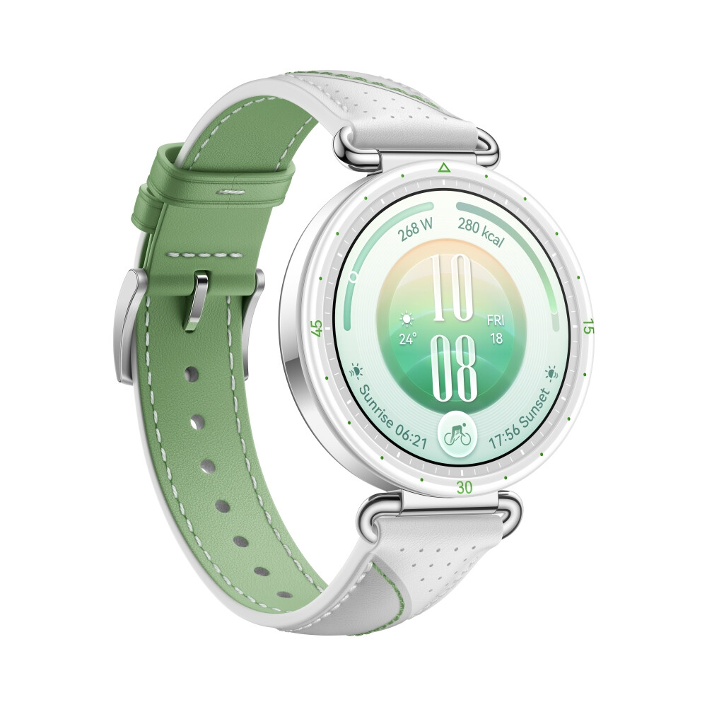 Часовник - Huawei Watch GT 7  Konsu-B39LG White and Green Composite Leather