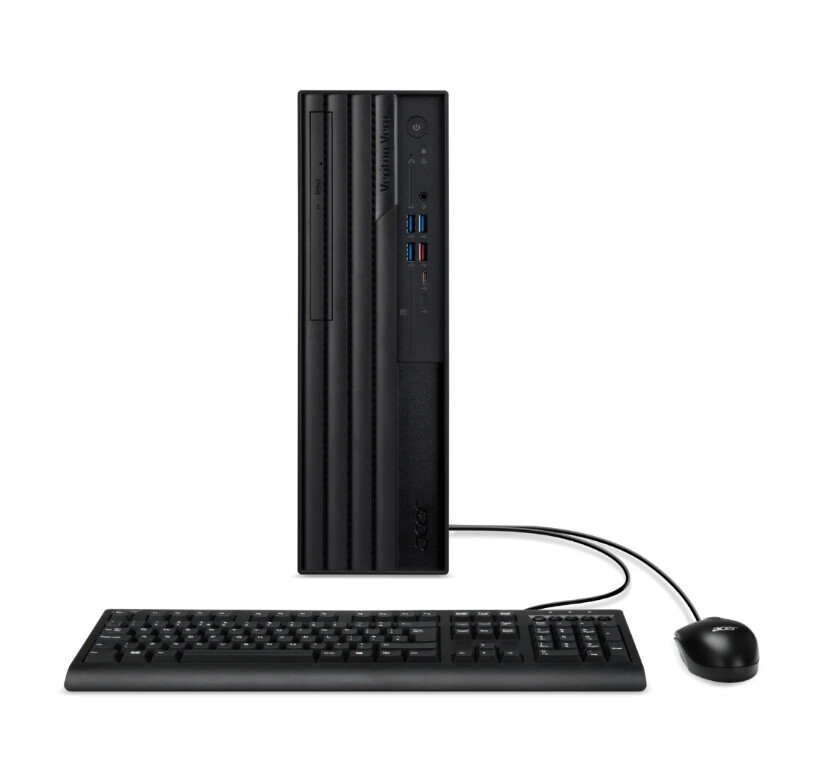 Настолен компютър - Acer Veriton, VX4720GT Core i5- 14400 (up to 4.7GHz, 20MB), 1*16GB DDR5, 512GB SSD M.2, DVD+RW, Intel UHD Graphics, TPM 2.0, GLAN, 300W 80PLUS Bronze, KBD& Mouse USB, No OS, 3Y warranty + Acer Vero V247YGbmipx, 23.8''